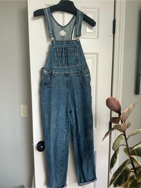 Classic Vintage Blue Denim Overalls - Mom Fit